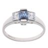 9ct Yellow Gold Sapphire And Cubic Zirconia Three Stone Ring