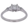 Platinum 0.65ct Princess and Trilliant Cut Diamond Trilogy Ring