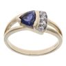 9ct Yellow Gold Lolite and Cubic Zirconia Ring