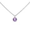925 Sterling Silver Amethyst Solitaire Pendant And Chain 18"