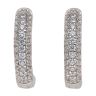 Silver Cubic Zirconia Huggie Hoop Earrings
