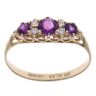 9ct Yellow Gold Cubic Zirconia and Amethyst Fancy Ring