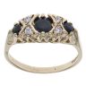 9ct Yellow Gold Sapphire and Cubic Zirconia Cluster Ring