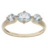 9ct Yellow Gold Blue Gemstone Three Stone Ring