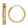 22ct Yellow Gold Channel Faceted Hoop Earrings