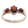 9ct Yellow Gold Garnet Three Stone Ring