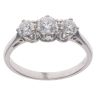 18ct White Gold 0.75ct Brilliant Cut Diamond Trilogy Ring