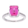 9ct White Gold Pink Sapphire and Diamond Rectangular Dress Ring