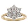 18ct Yellow Gold 0.90ct Brilliant Cut Diamond Cluster Ring