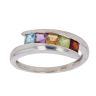 9ct White Gold Garnet and Multi Gemstone Fancy Ring