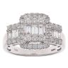 18ct White Gold 1.00ct Brilliant and Baguette Cut Diamond Cluster Ring