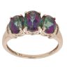 9ct Yellow Gold Mystic Topaz Three Stone Ring