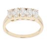 9ct Yellow Gold Colourless Gemstone Five Stone Ring