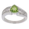 9ct White Gold 0.25ct Diamond And Created Peridot Fancy Ring