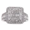 14ct White Gold 1.00ct Brilliant, Princess and Baguette Cut Diamond Cluster Ring