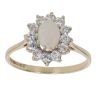 9ct Yellow Gold Opal and Cubic Zirconia Cluster Ring