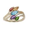 9ct Yellow Gold Multi Gemstone Cluster Ring