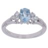 18ct White Gold 0.15ct Diamond and Aquamarine Ring