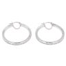 Silver Large Cubic Zirconia 34mm Hoop Earrings by Icesia