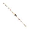 14ct Yellow Gold Child's Red & White Enamel Flower ID 6" Bracelet