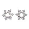 Silver Cubic Zirconia Snowflake Stud Earrings by Icesia