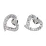 Silver Cubic Zirconia Heart Stud Earrings by Icesia