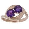 9ct Yellow Gold Amethyst Two Stone Ring