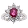 18ct White Gold 1.33ct Brilliant Cut Diamond and Ruby Cluster Ring