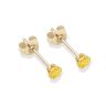 9ct Yellow Gold Citrine Cubic Zirconia Stud Earrings 3mm