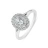 9ct White Gold 0.50ct Oval Double Halo Lab Grown Diamond Dress Ring