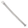 9ct White Gold Three Row Fancy Bracelet 7"