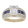 14ct Yellow Gold Sapphire and Cubic Zirconia Ring