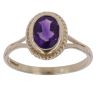 9ct Yellow Gold Amethyst Single Stone Ring