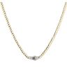 14ct Yellow Gold Monaco Curb Classic Cubic Zirconia Pave Lock Chain 20"