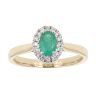 9ct Yellow Gold Certificated Emerald And Diamond Cluster Ring