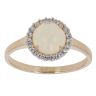 9ct Yellow Gold Opal and Cubic Zirconia Cluster Ring