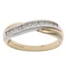 9ct Yellow And White Gold 0.25ct Brilliant Cut Diamond Crossover Ring