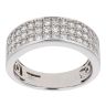 9ct White Gold 1.00ct Diamond Three Row Ring