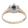 9ct Yellow Gold Sapphire and Cubic Zirconia Cluster Ring