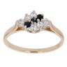 9ct Yellow Gold Cubic Zirconia and Sapphire Cluster Ring