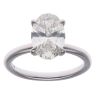 9ct White Gold 3.16ct Oval Cut Lab Grown Diamond Solitaire Ring