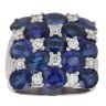 18ct White Gold 1.00ct Brilliant Cut Diamond and Sapphire Fancy Ring