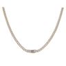 14ct Yellow Gold Monaco Curb Classic Full Cubic Zirconia Pave Lock Curb Chain 20"