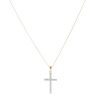 Gold Plated Silver Cubic Zirconia Cross Pendant and Chain 18"