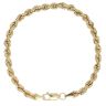 Gold Plated Silver Rope Bracelet 7"