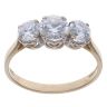 14ct Yellow Gold Three Stone Cubic Zirconia Ring