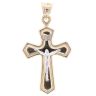 9ct Yellow And White Gold Crucifix Pendant