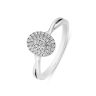 9ct White Gold 0.15ct Natural Diamond Retro Oval Cluster Twist Ring