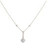 9ct Yellow Gold 0.25ct Brilliant Cut Lab Grown Diamond Cluster Drop Chain 16"
