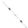 9ct White Gold 0.13ct Diamond And Created Sapphire Bracelet 7"
